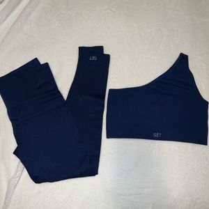 SET ACTIVE legging and one shoulder sports bra set